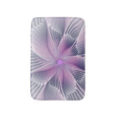 ピンクの花 モダン アブストラクト フラクタルアート バスマット (正面縦)