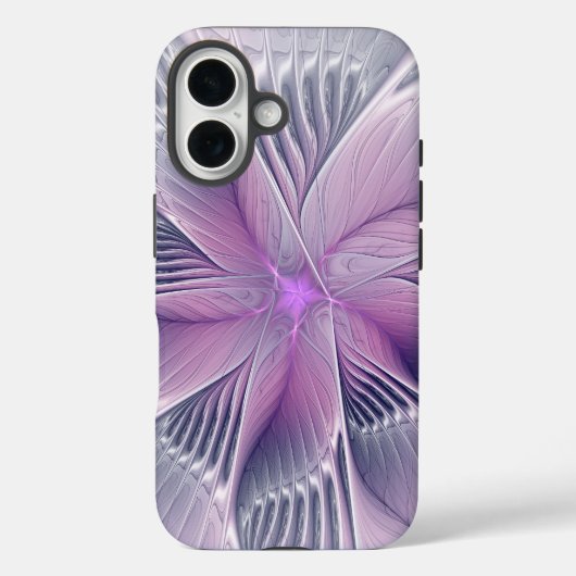 ピンクの花 モダン アブストラクト フラクタルアート Case-Mate iPhoneケース (裏面)