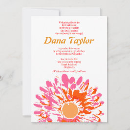 ピンクの花 ユダヤ教 赤ちゃん命名式 招待状 ヘブライ語