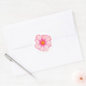 ピンクの花 ラウンドシール (封筒)