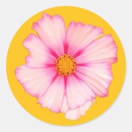 ピンクの花 ラウンドシール