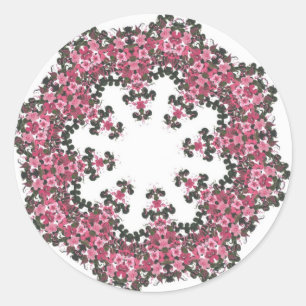 ピンクの花 ラウンドシール