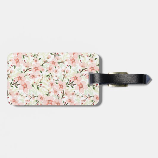 ピンクの花 ラゲッジタグ (裏面横)