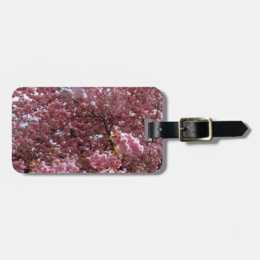 ピンクの花 ラゲッジタグ (正面横)