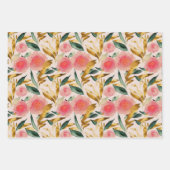 ピンクの花 ラッピングペーパーシート (正面2)