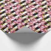 ピンクの花 ラッピングペーパー (角)