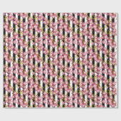 ピンクの花 ラッピングペーパー (フラット)