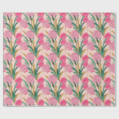 ピンクの花 ラッピングペーパー (フラット)