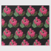 ピンクの花 ラッピングペーパー (フラット)