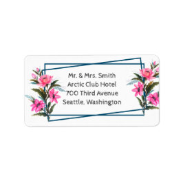 ピンクの花 ラベル