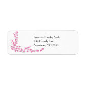 ピンクの花 ラベル (正面)