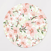 ピンクの花 ラベル (デザイン1)