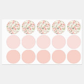 ピンクの花 ラベル (シート)