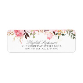 ピンクの花 ラベル