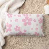 ピンクの花 ランバークッション (ブランケット)