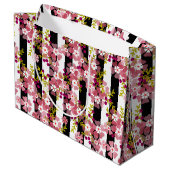 ピンクの花 ラージペーパーバッグ (裏面アングル)