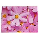 ピンクの花 ラージペーパーバッグ (正面)