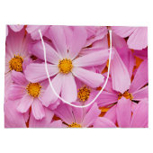 ピンクの花 ラージペーパーバッグ (裏面)