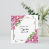 ピンクの花 - リハーサルディナー招待状 招待状 (スタンド正面)