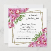 ピンクの花 - リハーサルディナー招待状 招待状 (裏面)