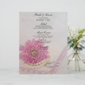 ピンクの花、レース、リングや輪結婚のメニュー (スタンド正面)