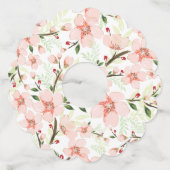 ピンクの花 ワイングラスタグ (正面)