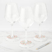 ピンクの花 ワイングラスタグ (セット)