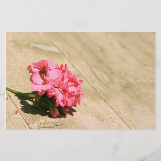 ピンクの花 便箋 (正面)