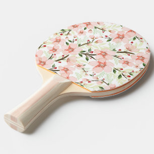 ピンクの花 卓球ラケット