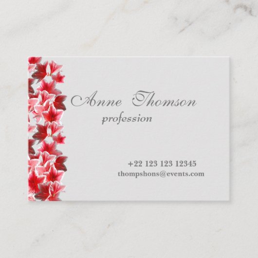 ピンクの花 名刺 (正面)