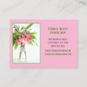 ピンクの花 名刺 (正面)