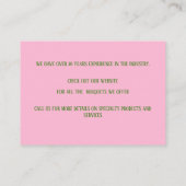 ピンクの花 名刺 (裏面)