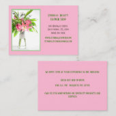 ピンクの花 名刺 (正面/裏面)