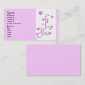 ピンクの花 名刺 (正面/裏面)