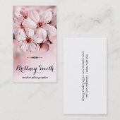ピンクの花 名刺 (正面/裏面)