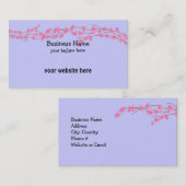 ピンクの花 名刺 (正面/裏面)