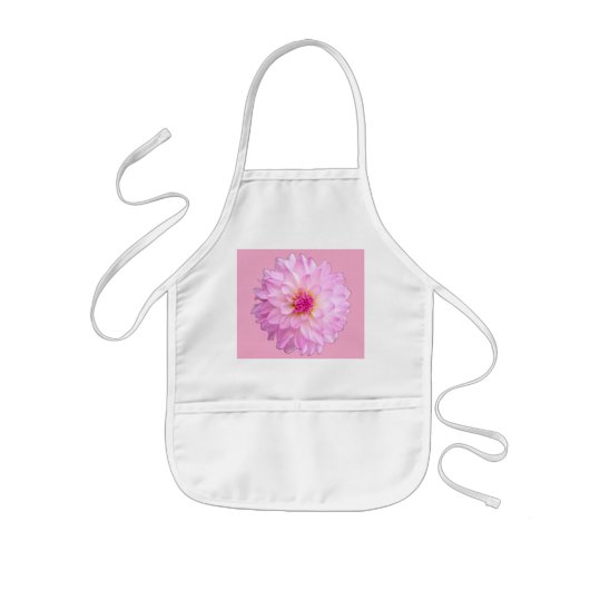 ピンクの花 子供用エプロン (正面)