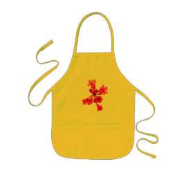 ピンクの花 子供用エプロン
