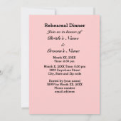 ピンクの花、心の形、写真、指輪 リハーサルディナー 招待状 (裏面)