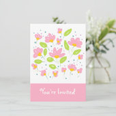 ピンクの花 招待状 (スタンド正面)