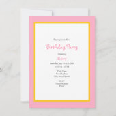 ピンクの花 招待状 (裏面)