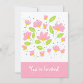 ピンクの花 招待状 (正面)