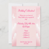 ピンクの花 招待状 (裏面)