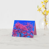 ピンクの花 春のカード カード (黄色い花)