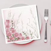 ピンクの花 春のベイビーシャワー スタンダードカクテルナプキン