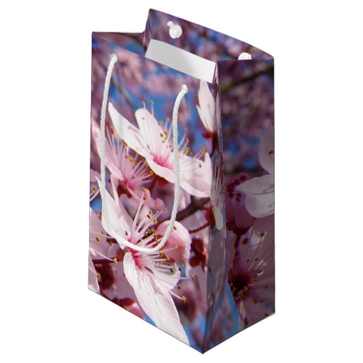 ピンクの花 春 ギフトバッグ オーダーメイド (正面アングル)