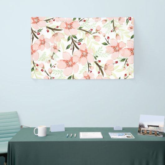 ピンクの花 横断幕 (トレードショー)