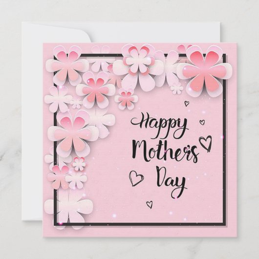 ピンクの花　母の日 シーズンカード (正面)