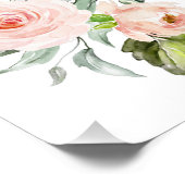 ピンクの花、水彩花、女の子子供部屋 フォトプリント (角)