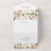 ピンクの花, 白い花, ボヘミアンスタイル, スイート16 オールインワン招待状 (外側)